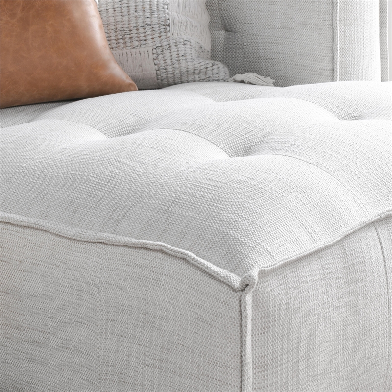 Classic Home Element Two-Piece Modern Beige Poly-Blend Fabric Sectional Sofa