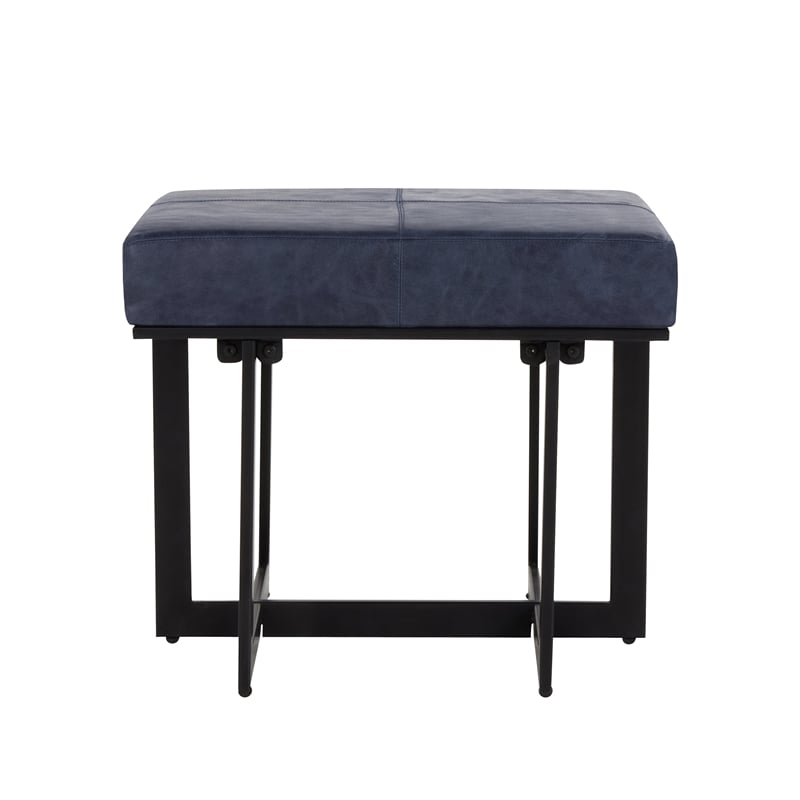 Classic Home Calvin Transitional Genuine Leather Stool