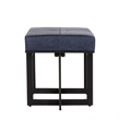 Classic Home Calvin Transitional Genuine Leather Stool in Nightfall Blue