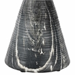 Classic Home Fern Concrete Stone Ceramic Outdoor Accent Table in Black