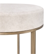 Classic Home Quinn Cotton Upholstery Counter Stool Natural White and Brass