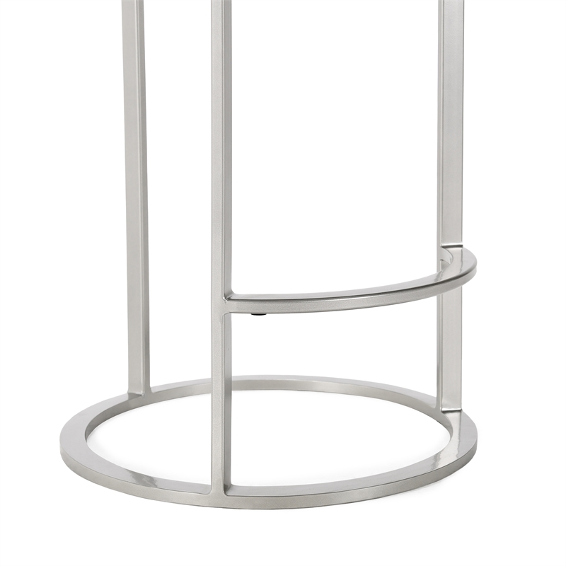 Classic Home Quinn Cotton Upholstery Counter Stool Gray and Nickel