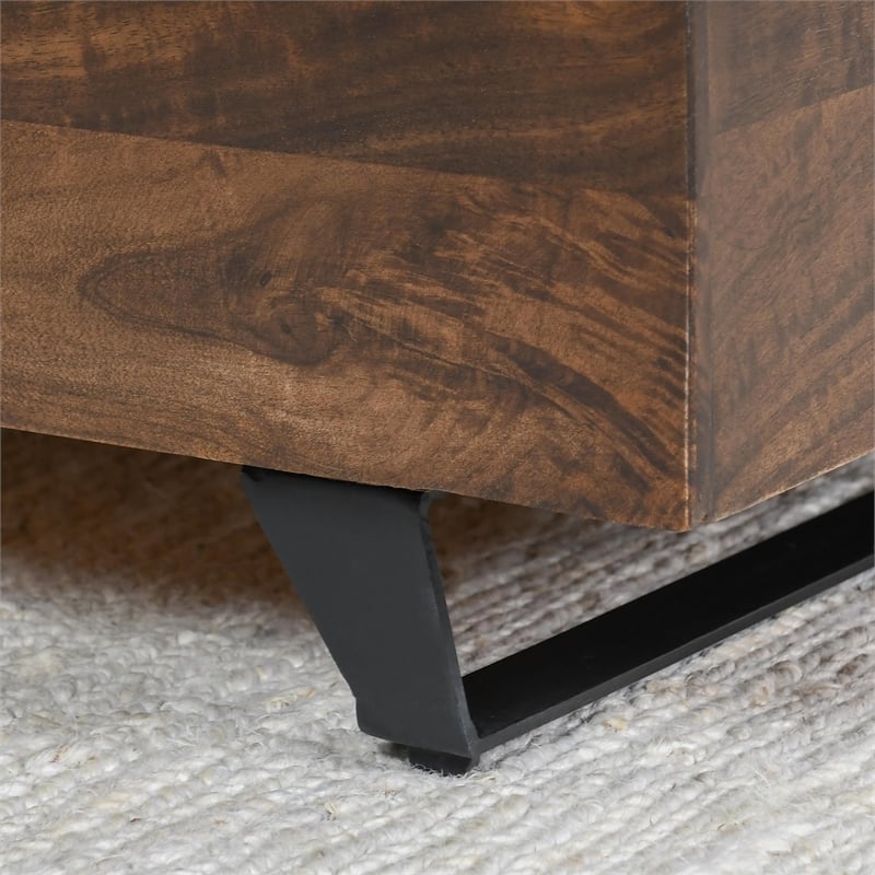Kosas Home Axis 46in Handcrafted Solid Wood Storage Trunk Dark Brown