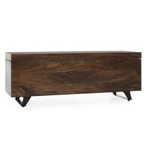 Kosas Home Axis 46in Handcrafted Solid Wood Storage Trunk Dark Brown