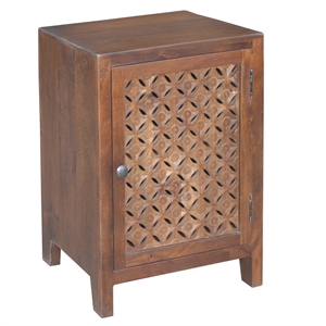 kosas home eben one door mango wood modern accent cabinet in brown