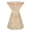 Classic Home Fern Concrete Stone Ceramic Outdoor Accent Table in Beige