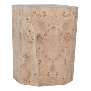 Classic Home Avena 17&quot Burl Wood Square End Table in Natural Tone