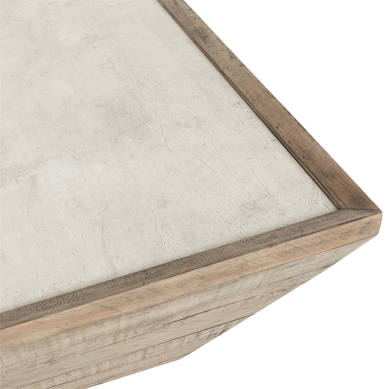 Classic Home Dalton Square Transitional Reclaimed Pine Wood Coffee Table