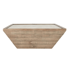 Classic Home Dalton Square Transitional Reclaimed Pine Wood Coffee Table