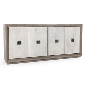 Classic Home Denver 80&quot Distressed Gray Stone Natural Wood Sideboard Buffet