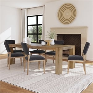 Classic Home Kingston 89&quot Reclaimed Oak Wood Dining Table in Natural Tone