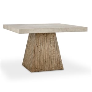 Classic Home Ridley 47&quot Square Reclaimed Pine Wood Dining Table in Natural Tone
