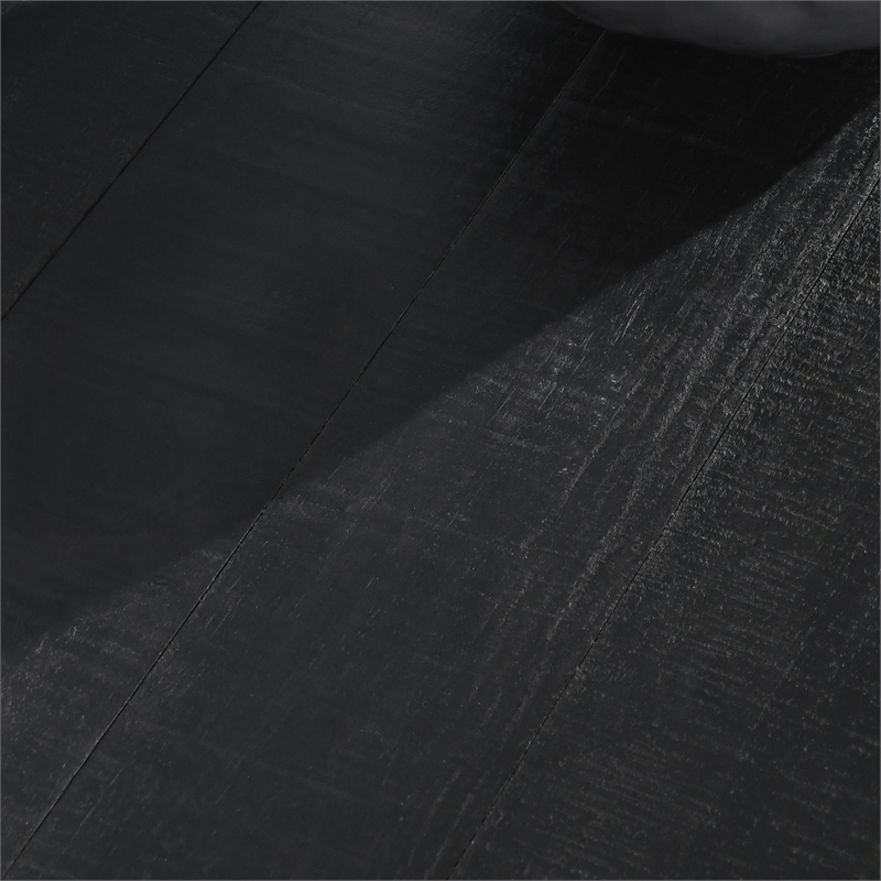 Classic Home Larson 2-Door Glass Reclaimed Pine Wood Cabinet in Black