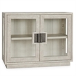 Classic Home Larson 2-Door Glass Reclaimed Pine Wood Cabinet in White