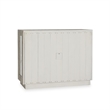 Classic Home Larson 2-Door Glass Reclaimed Pine Wood Cabinet in White