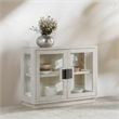 Classic Home Larson 2-Door Glass Reclaimed Pine Wood Cabinet in White