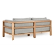 Classic Home Aston Teak Wood Fabric Upholstery Modern Outdoor Sofa in Gray