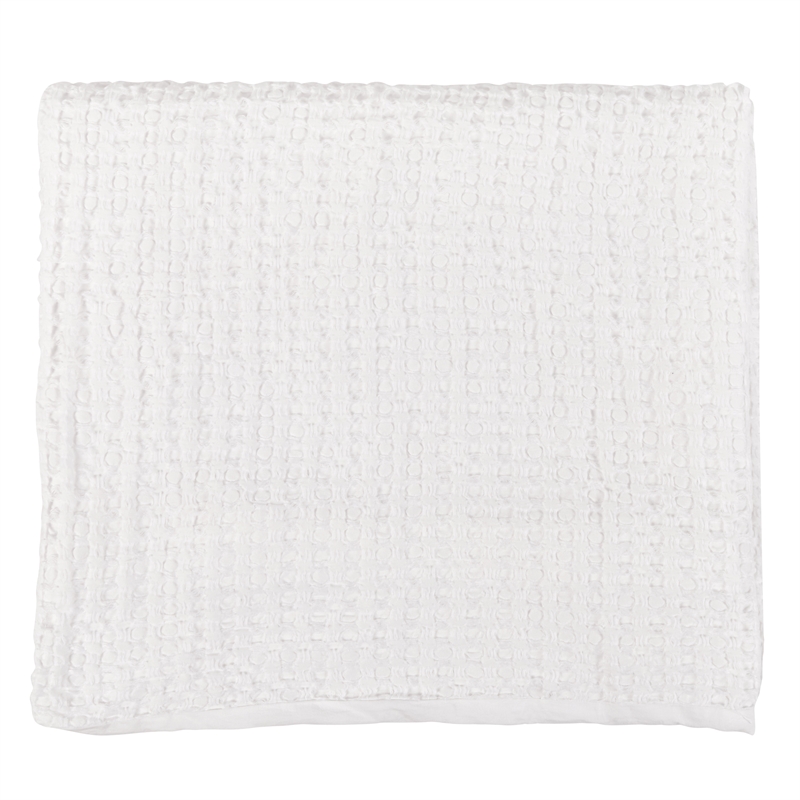 Villa by Classic Home Claire Cotton Linen Blend White King Quilt