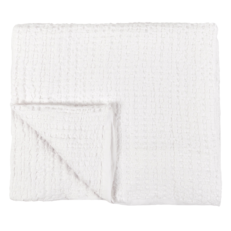 Villa by Classic Home Claire Cotton Linen Blend White King Quilt