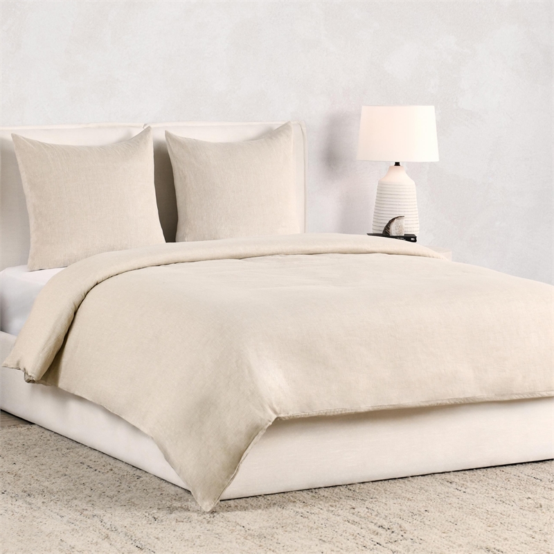Villa by Classic Home Jayson Linen Cashmere Fabric Euro Beige Sham