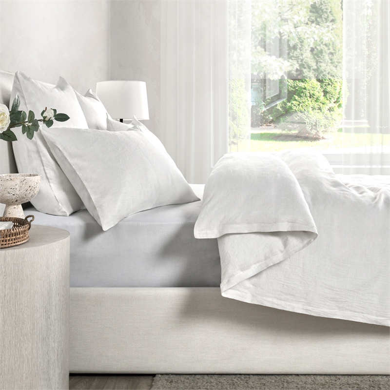 Villa by Classic Home Jayson Linen Cashmere Fabric King White Duvet