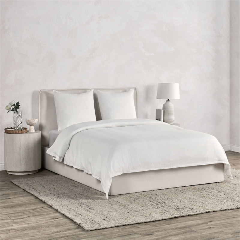 Villa by Classic Home Jayson Linen Cashmere Fabric Euro White Sham