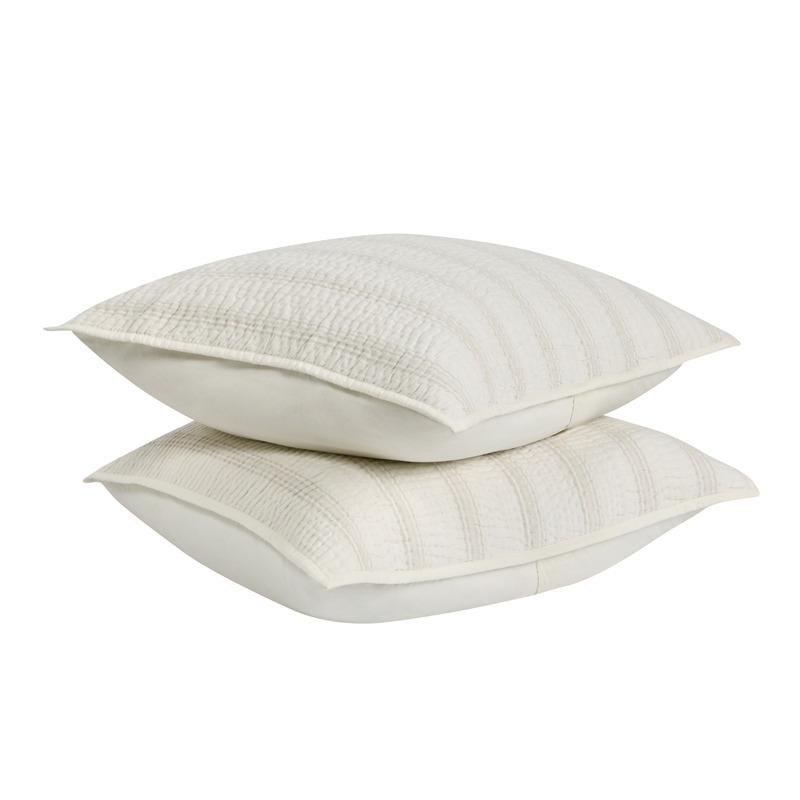 Villa by Classic Home Abraham Cotton Linen Eggshell Beige Euro Sham