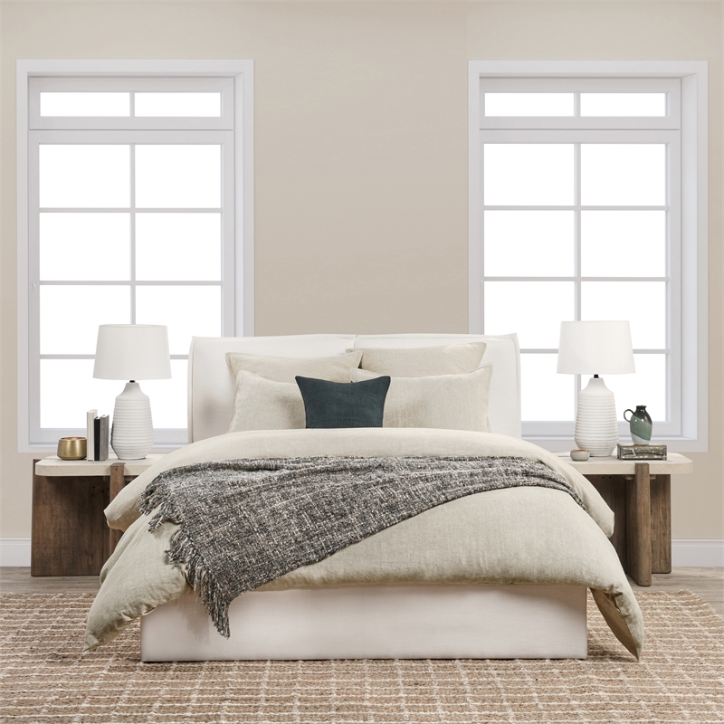 Villa by Classic Home Talia Cotton Linen Blend Natural Queen Duvet