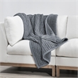 Villa by Classic Home Colorman Cotton Linen Blend Marina Blue Throw Blanket