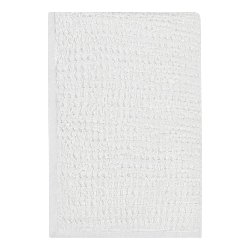 Villa by Classic Home Colorman Cotton Linen Blend White Throw Blanket