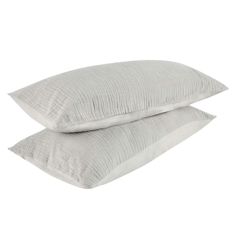 Villa by Classic Home Camille Gray Cotton Linen Blend King Sham