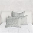 Villa by Classic Home Lana  Cotton Gray Herringbone Embroidered Euro Sham