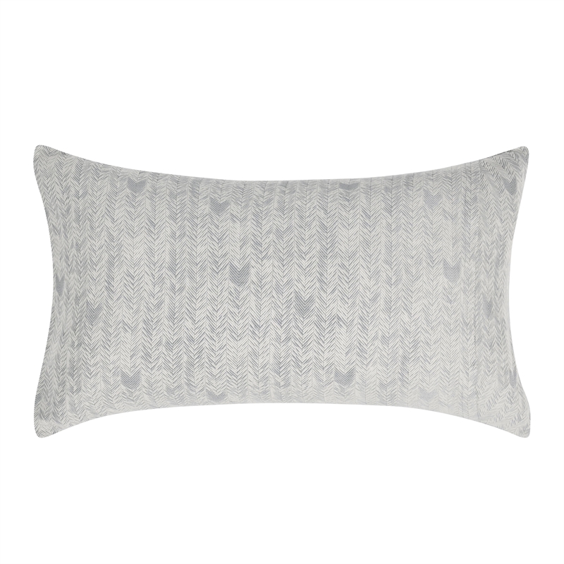 Villa by Classic Home Lana  Cotton Gray Herringbone Embroidered King Sham