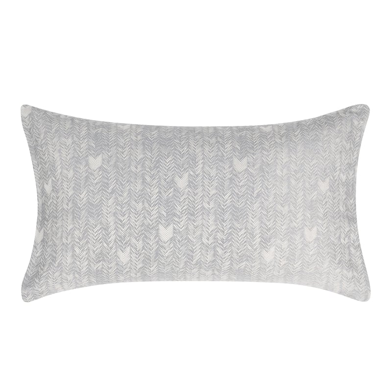 Villa by Classic Home Lana  Cotton Gray Herringbone Embroidered King Sham