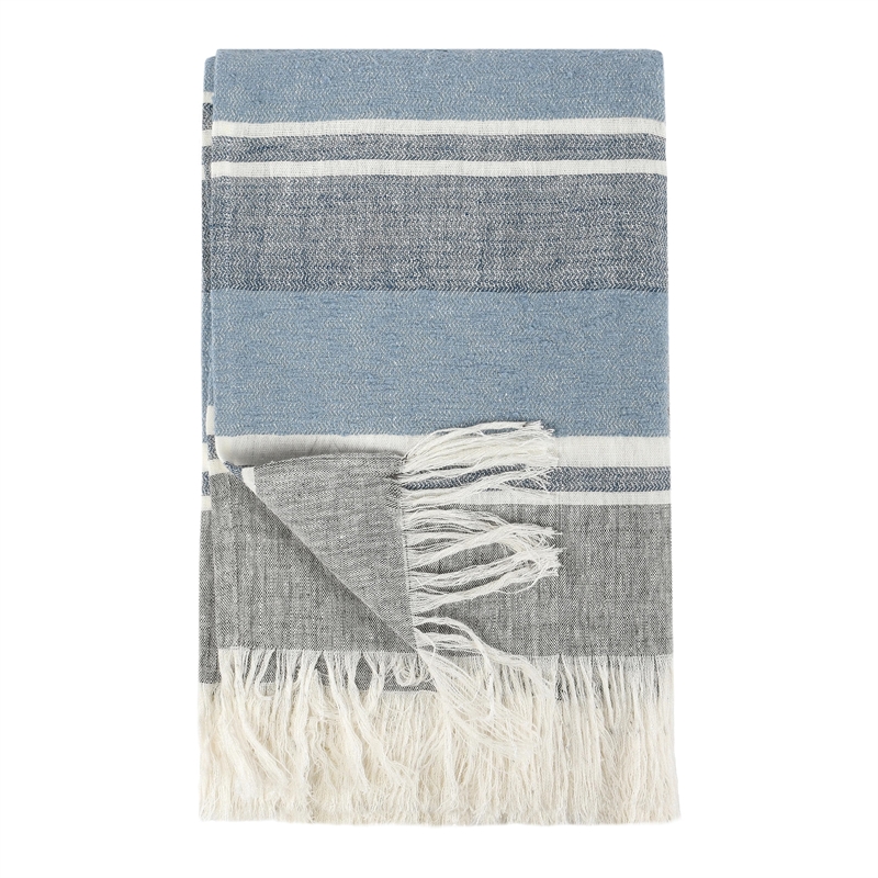 Villa by Classic Home Lima Belgian Linen Fabric Blue 50