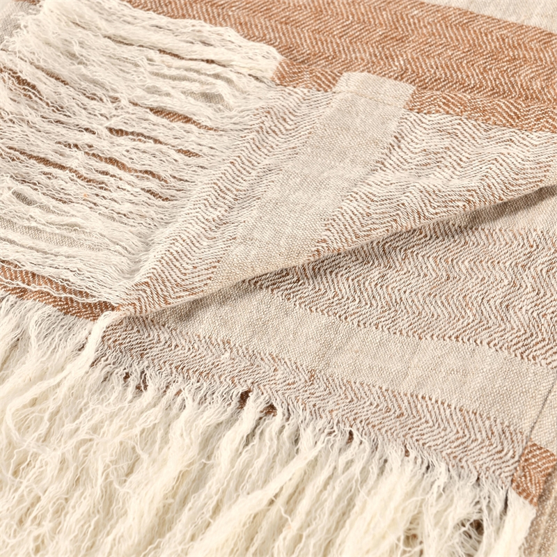 Villa by Classic Home Sherry Linen Fabric Brown Multicolor 50