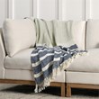 Villa by Classic Home Sherry Linen Fabric Blue Multicolor 50