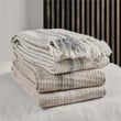 Villa by Classic Home TC Ria Ivory/Gray Cotton Throw Blanket 50