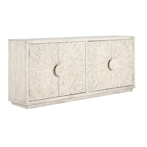 Classic Home Apollo 84&quot Solid Mango Wood Sideboard in White Wash