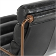 Classic Home Argo Top Grain Leather with Metal Frame Black Accent Chair