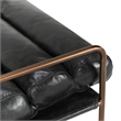Classic Home Argo Top Grain Leather with Metal Frame Black Accent Chair