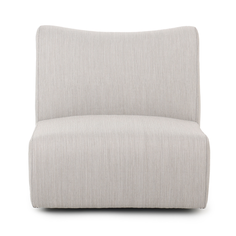 Classic Home Atlas Outdoor Light Gray Fabric Swivel Accent Chair