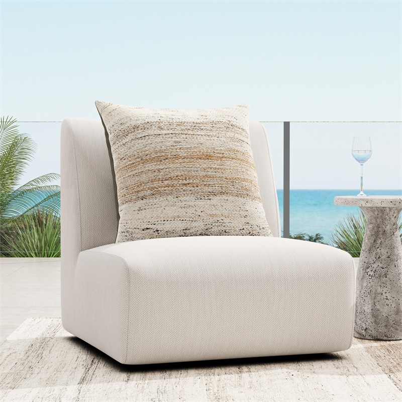 Classic Home Atlas Outdoor Light Gray Fabric Swivel Accent Chair