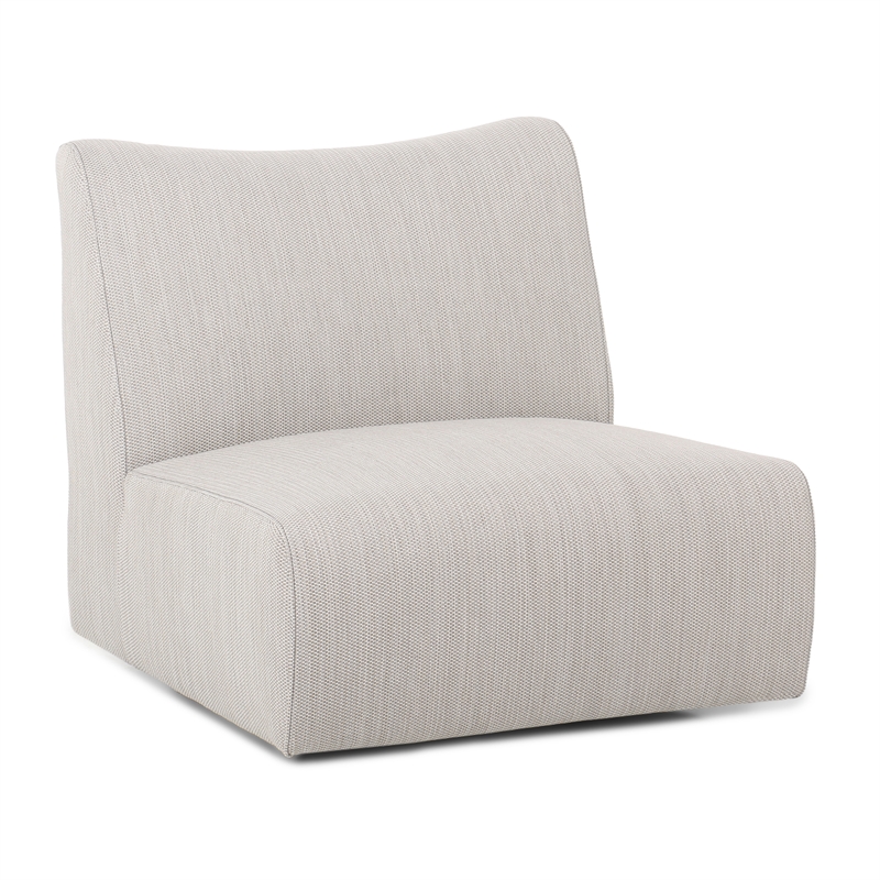Classic Home Atlas Outdoor Light Gray Fabric Swivel Accent Chair