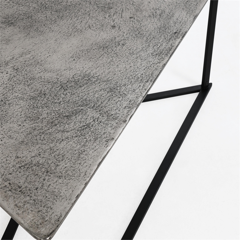 Classic Home Burton Industrial Metal Nesting Coffee Table in Black