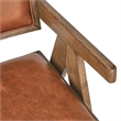 Classic Home Dolton Top Grain Leather and Wood Arm Chair in Tan
