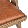 Classic Home Dolton Top Grain Leather and Wood Arm Chair in Tan
