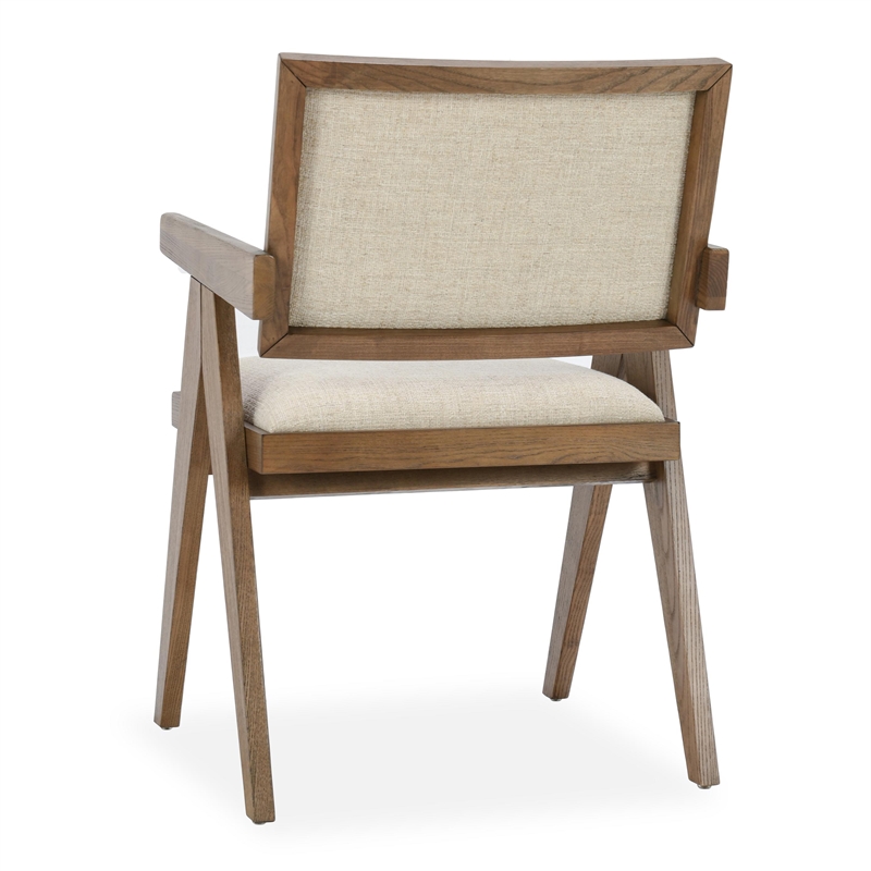 Classic Home Dolton Premium Upholstery and Wood Arm Chair in Beige