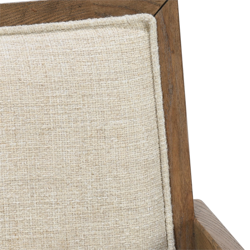 Classic Home Dolton Premium Upholstery and Wood Arm Chair in Beige