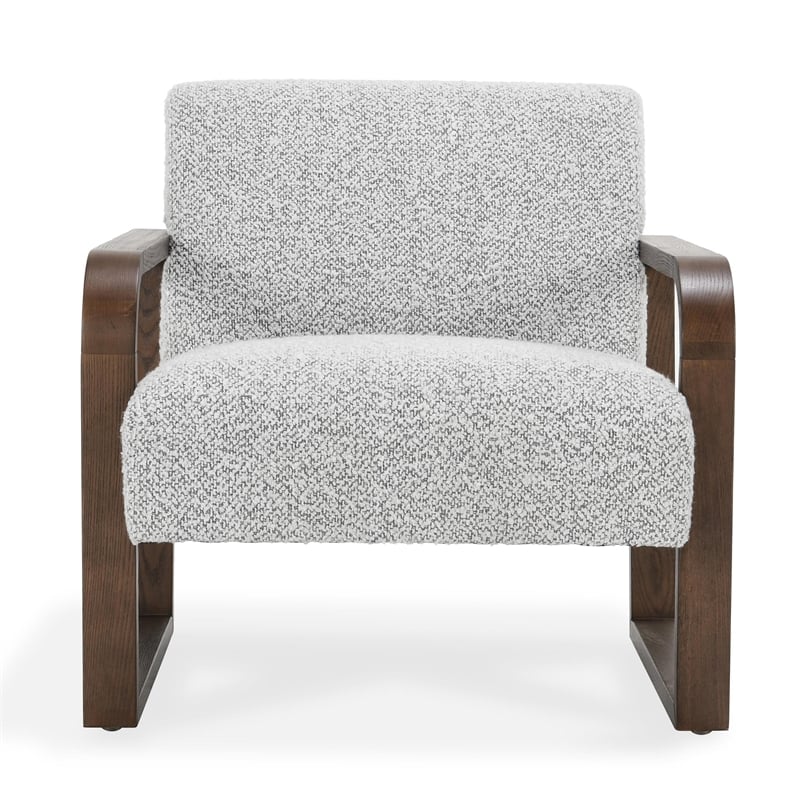 Classic Home Lexington Boucle Fabric Accent Arm Chair in Gray